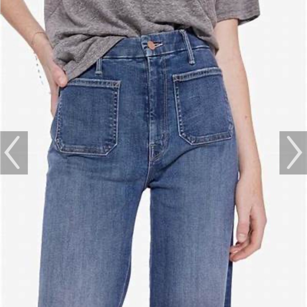 MOTHER Patch Slacker Crop Happy Pill Cut High Rise JEANS